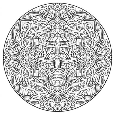 Unwind and explore the tranquil beauty of nature with this captivating Highland Lakes Mandala. Featuring intricate details of mountains, lakes, and waterfalls, it's a perfect blend of natural serenity and artistic design.