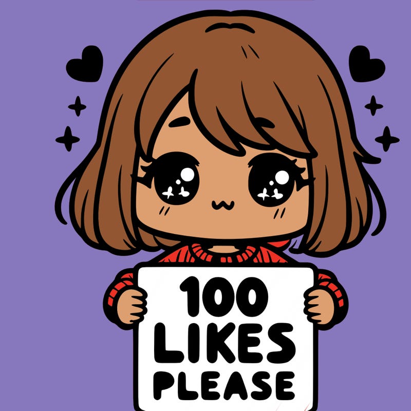 cute girl holding a sign saying 100 likes please