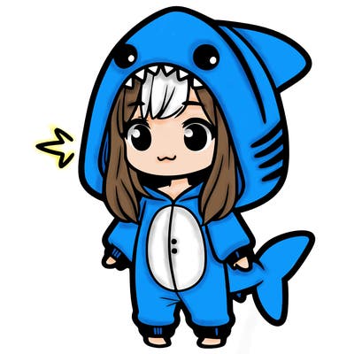 girl in shark onesie