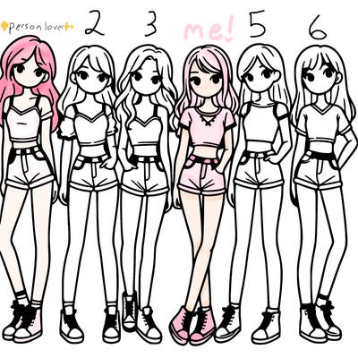 a group of girls wearing crop tops and shorts