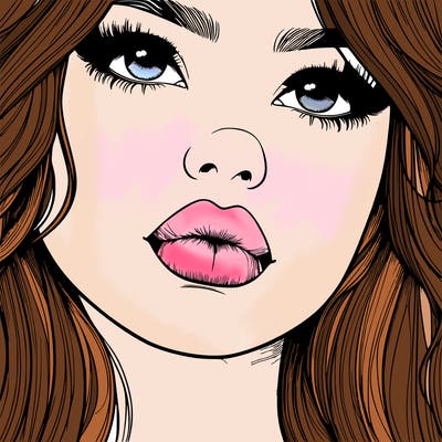 really realistic girl with lips