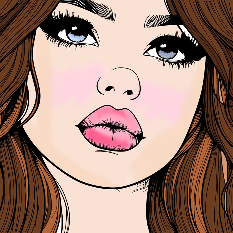 really realistic girl with lips