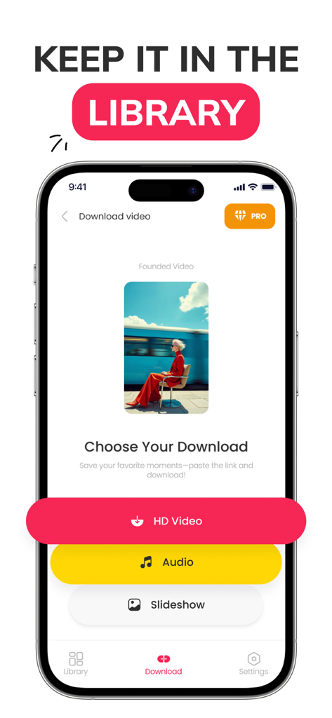 SSSTik Lite mobile interface showing options to download content as HD video, audio, or slideshow.