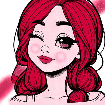 realistic girl with squinted eyes