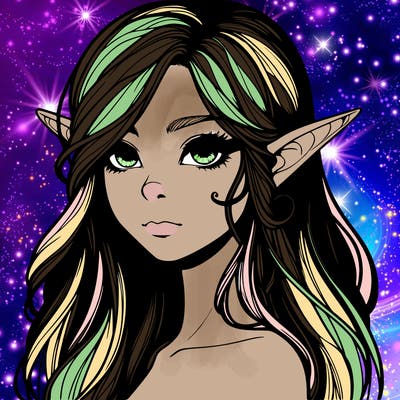 elf girl realistic dark fantasy