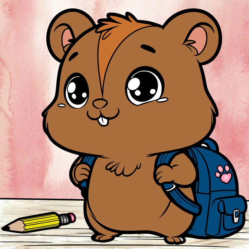 hamster on the first day of school