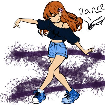 realistic girl danceing