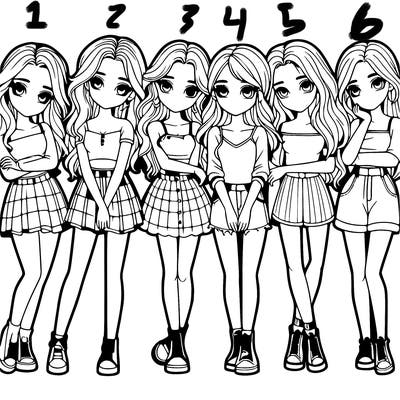 a group of girls realistic