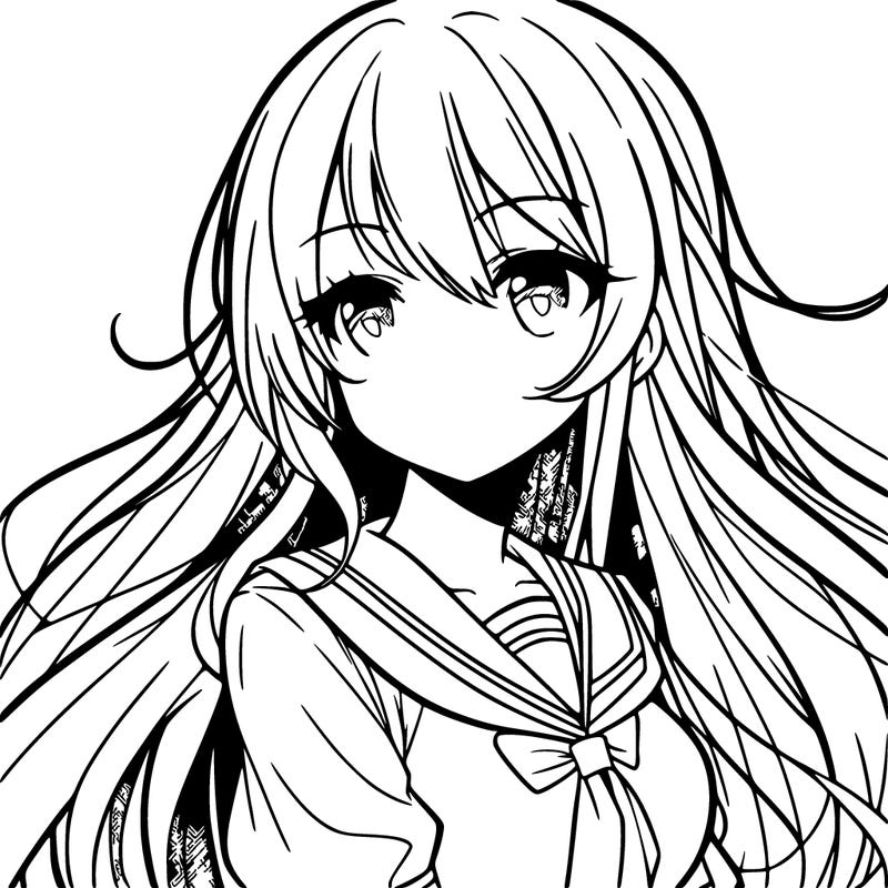 anime girl with long hair