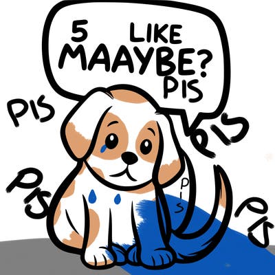 a puppy that says 5 like maybe