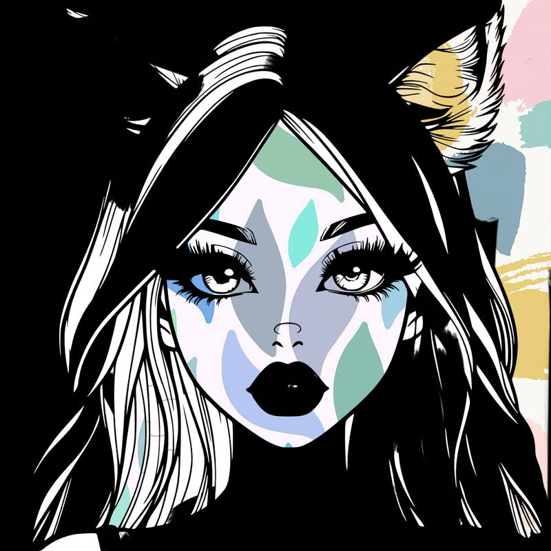 realistic girl with fox ears and realistic lips
