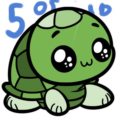 cute little animated turtle