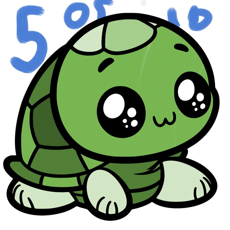 cute little animated turtle