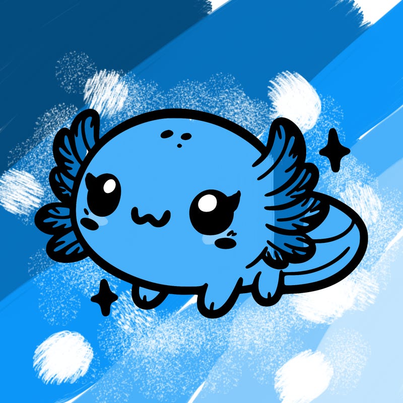 cute easy baby axolotl