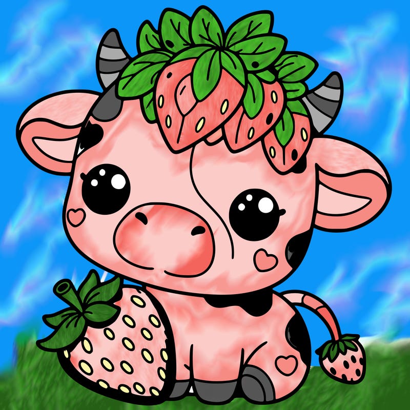 cute strawberry cow