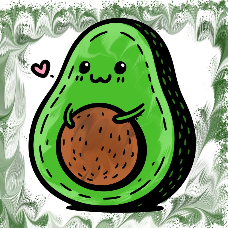 an avocado hugging an avocado
