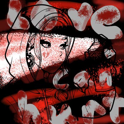 a realistic girl, spray painting