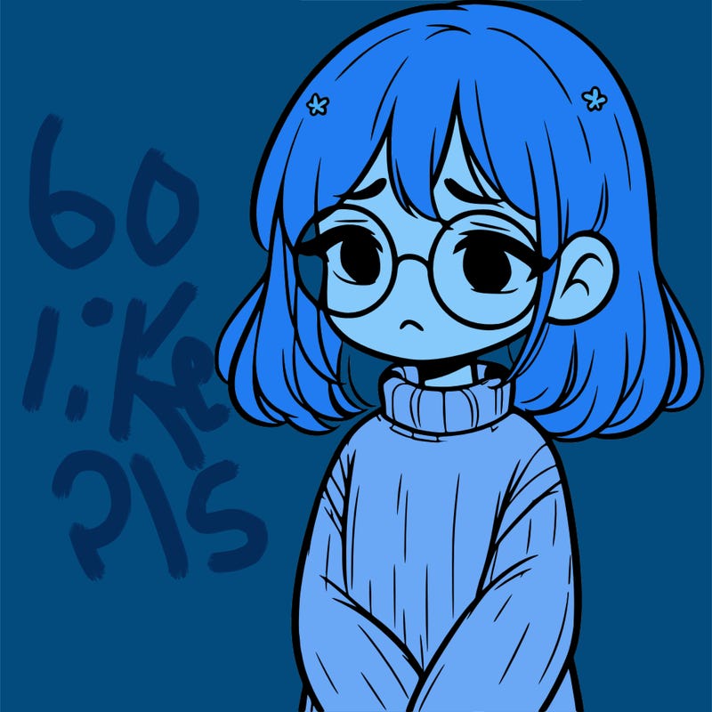 sad girl with glasses in a sweater