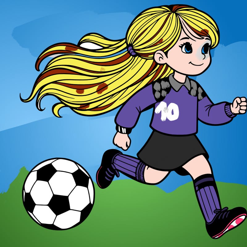girl playing soccer