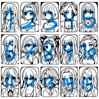 girls that look diffrent anime