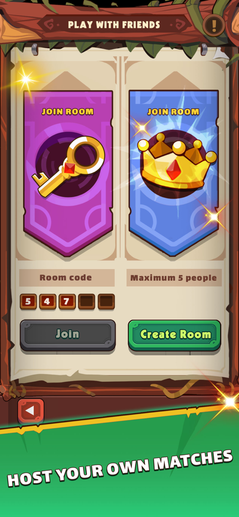 Coup Online - Board Game - Interface for joining or hosting a private match with friends in Coup Online