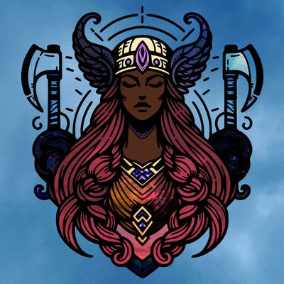 realistic valhalla goddess  symbol