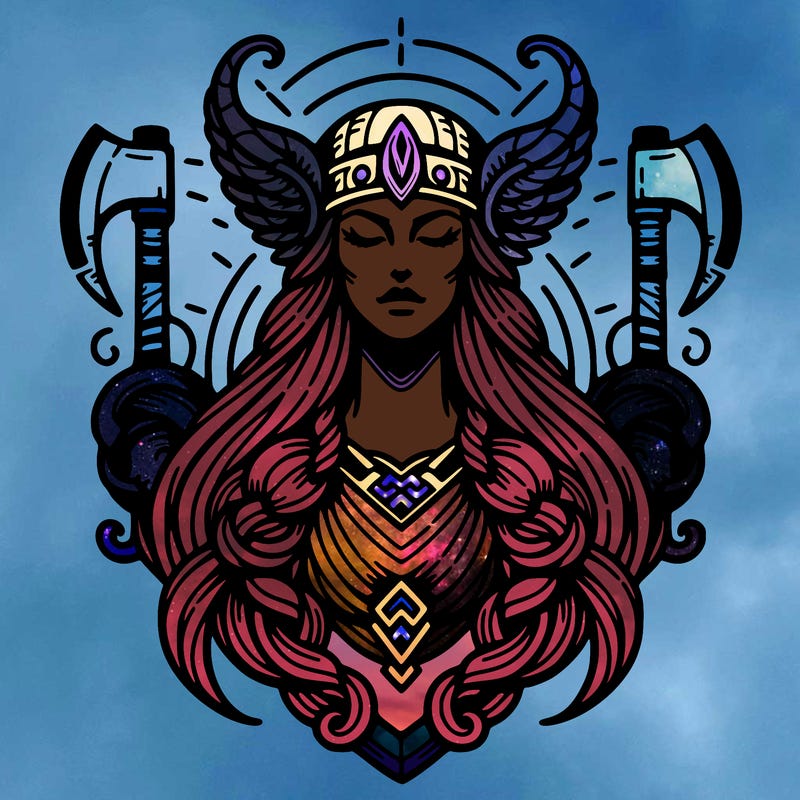 realistic valhalla goddess  symbol