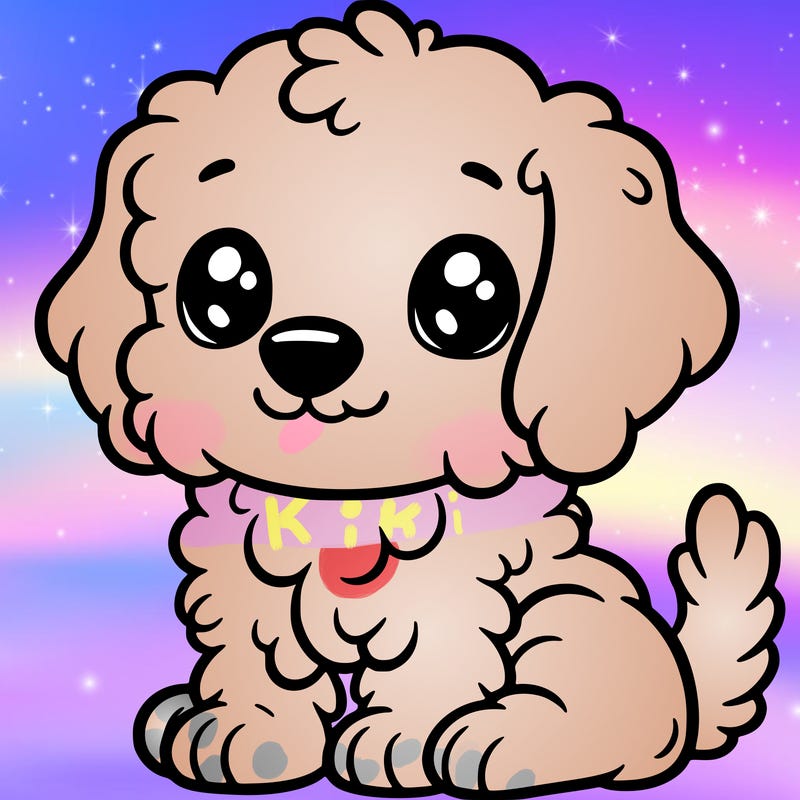 ℭ𝔲𝔱𝔢 𝔤𝔬𝔩𝔡𝔢𝔫 doodle puppy