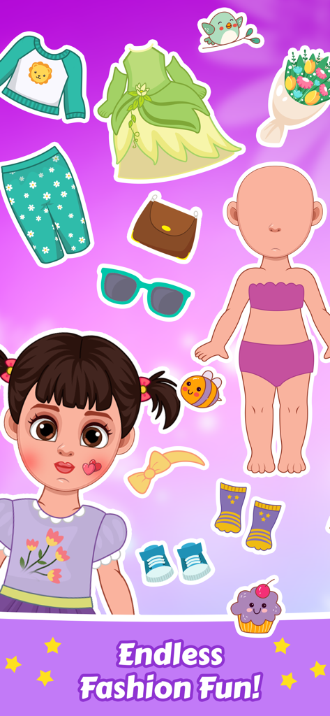 Chibi Doll Dress Up Makeup - Una muñeca Chibi con varias opciones de ropa y accesorios para vestir