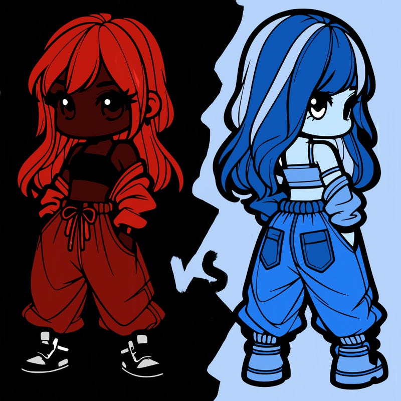 girl in crop top and baggy pants