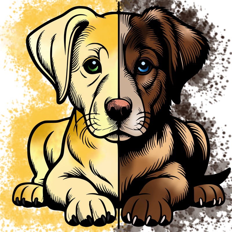 realistic dog split picture