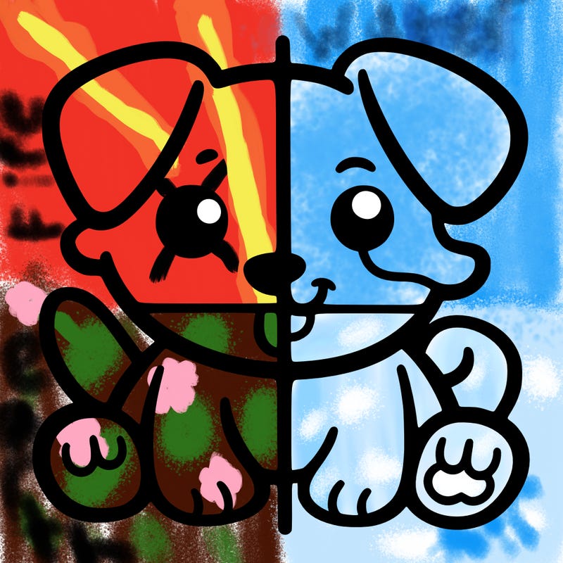 split into fourths dog