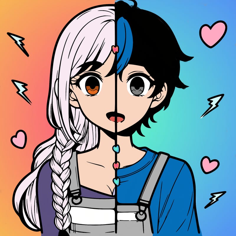 realistic girl boy split