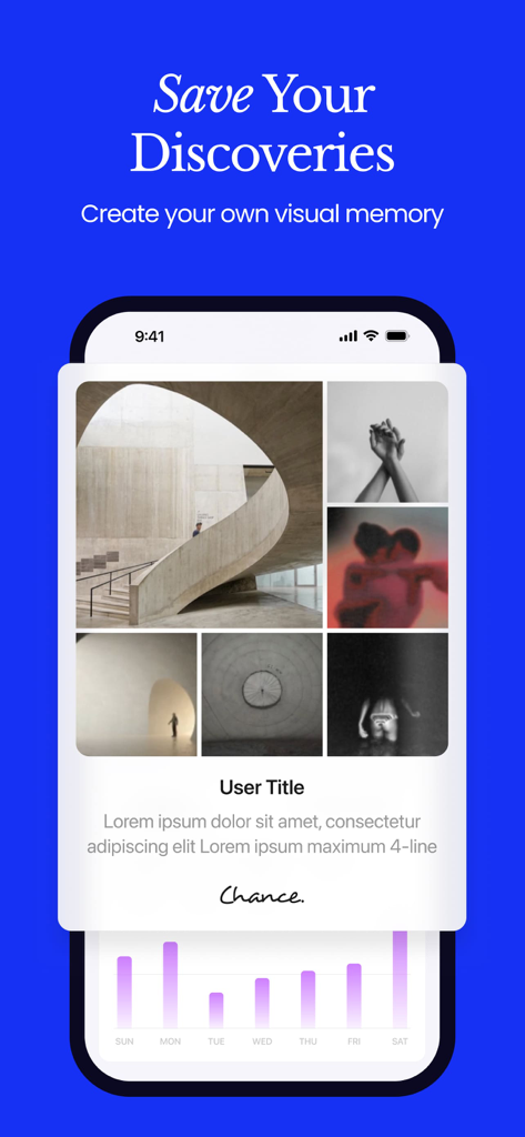 Chance AI - Visual Search - A screenshot of the Chance AI app Memory Gallery feature for saving visual discoveries.