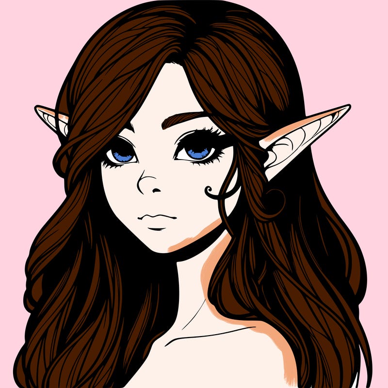 elf girl realistic dark fantasy