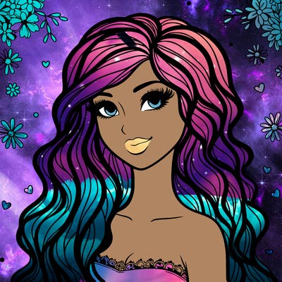 pretty woman with long wavy hair