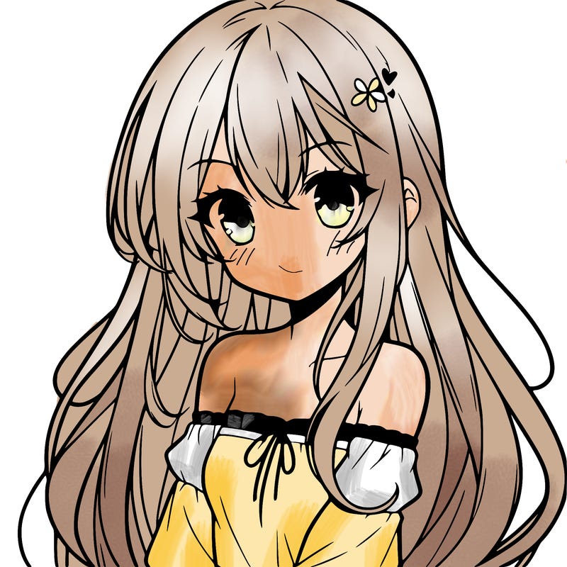 cute anime girl with long hair