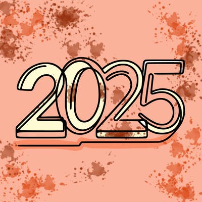 one line numbers sketch design “2025”