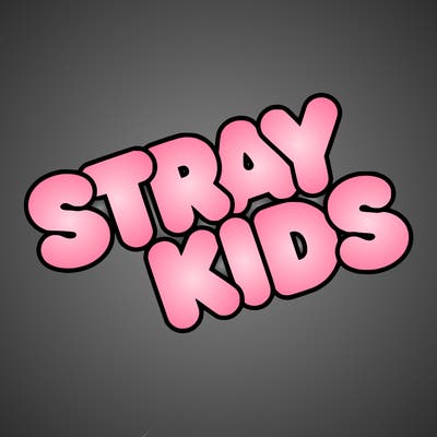bubble letters saying stray kids