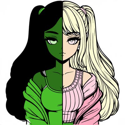 realistic girl split