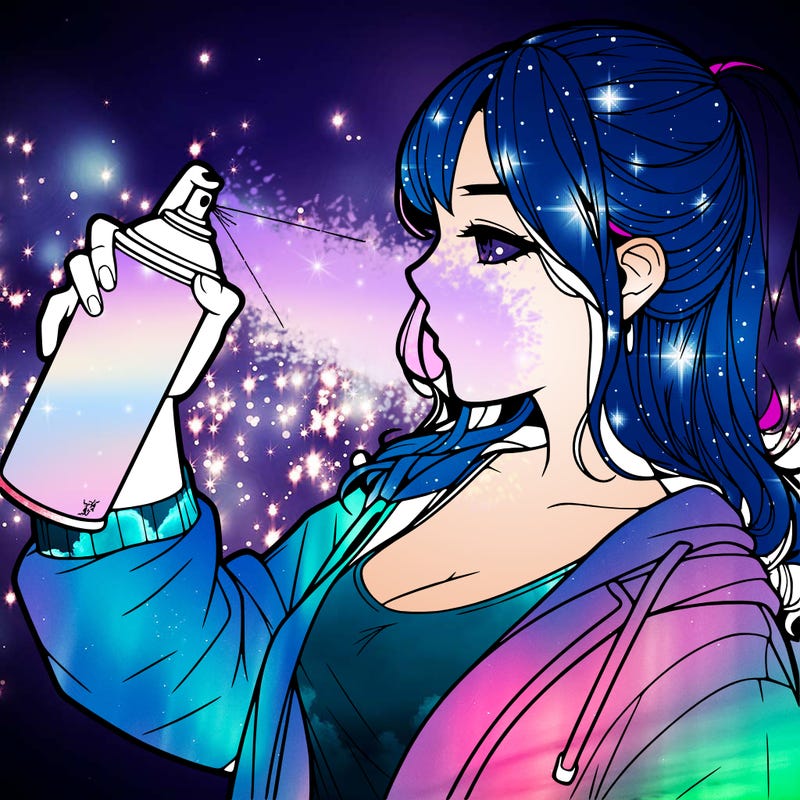 a realistic girl spray, painting