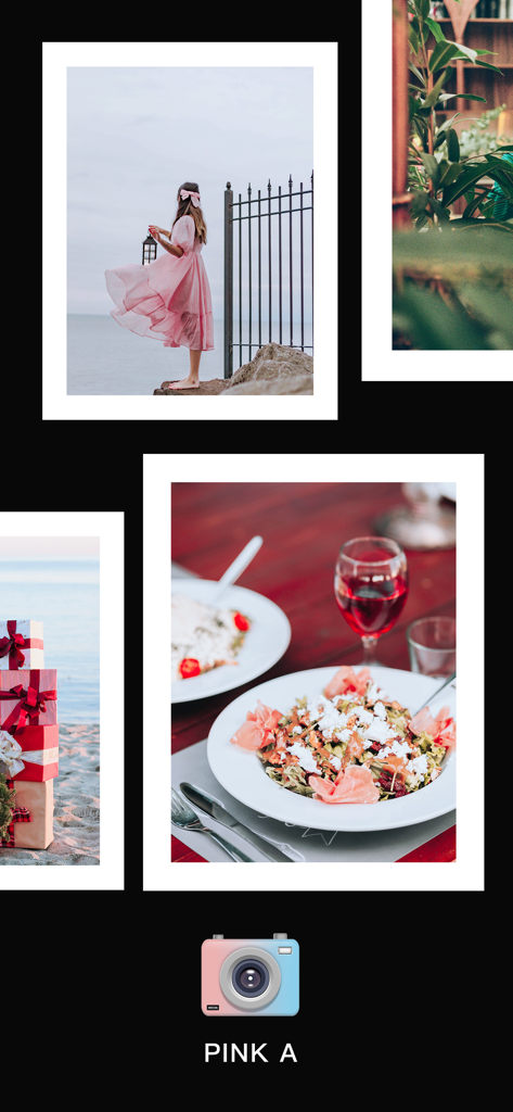 Aesthetic vintage film photos featuring the Pink A camera effect in Dazz Cam.