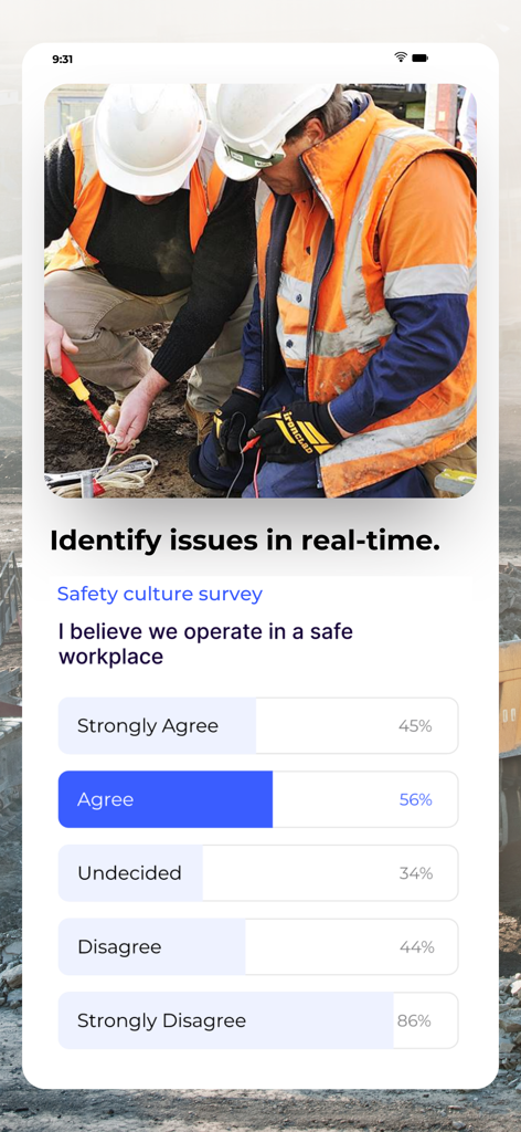 Ringo. - リアルタイムフィードバックと産業労働者を特徴とするRingoモバイルアプリの安全文化アンケート。