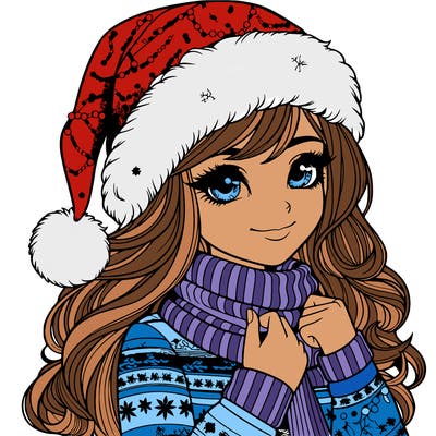 realistic christmas girl