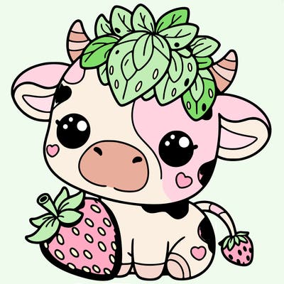 cute strawberry cow