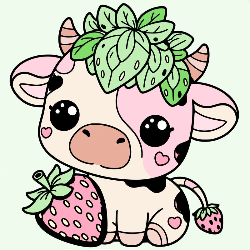 cute strawberry cow