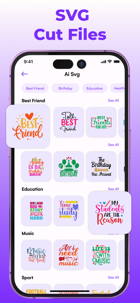 Ai SVG Converter - Vectornator - A gallery of colorful SVG cut file designs for crafting
