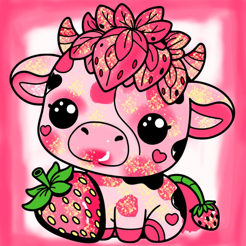 cute strawberry cow