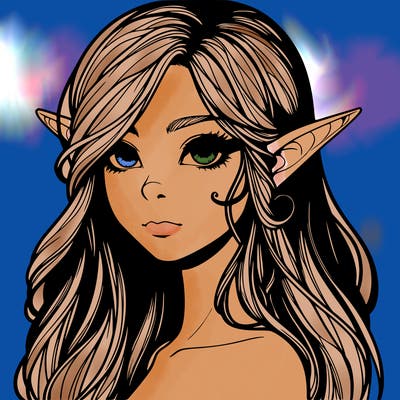 elf girl realistic dark fantasy