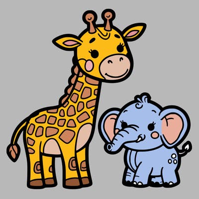 giraffe elephant